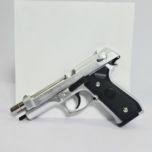 Pietro Beretta Chrome Replica Airsoft Pistol – Spring-Powered Toy Gun Model