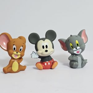 Classic Cartoon Character Mini Figurine Set – 3-Piece Collectible Toy Assortment Featuring Mickey Mouse, Tom, and Jerry