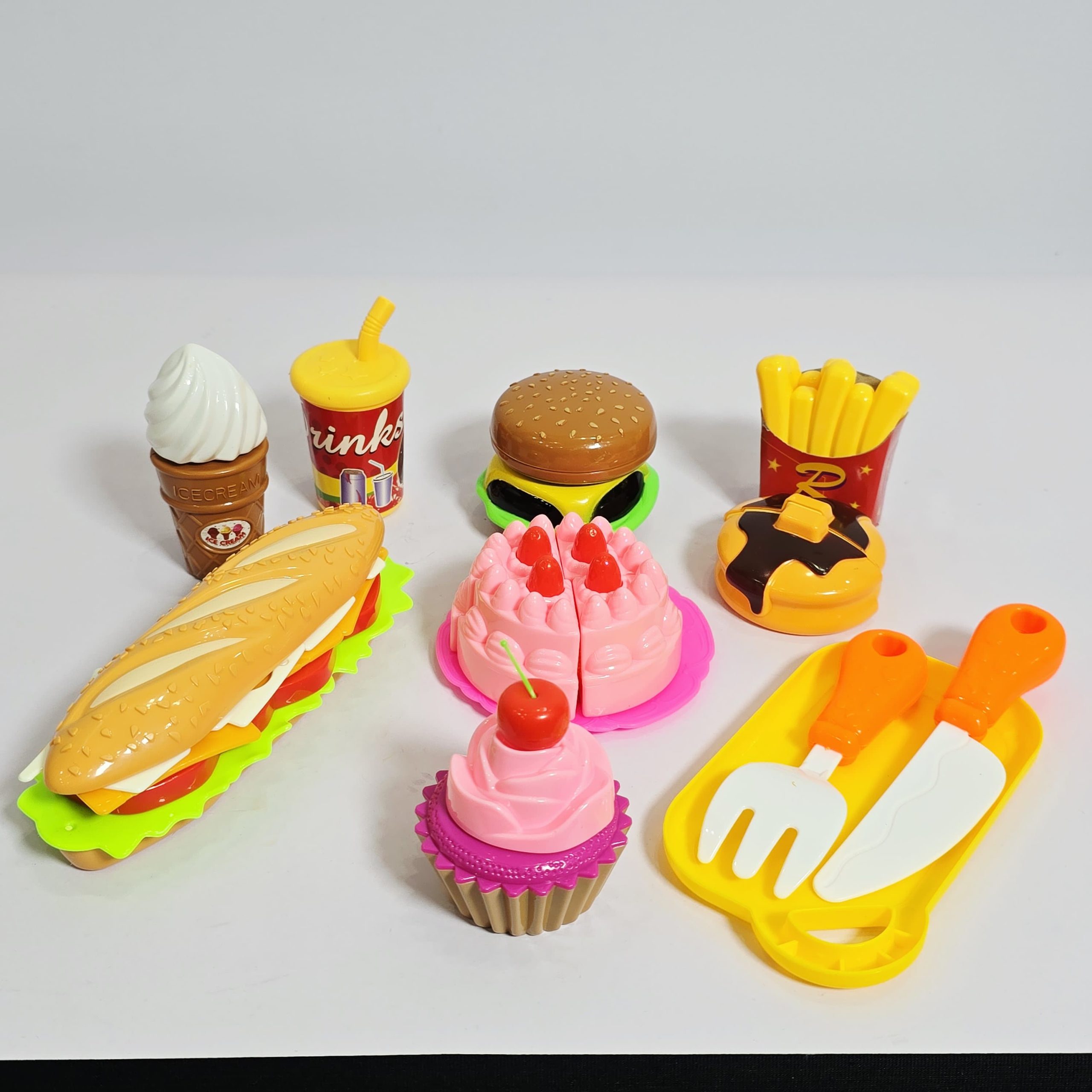 Ultimate Fast Food & Dessert Picnic Playset – Interactive Pretend Play Toy Kitchen Food Assortment - Image 2