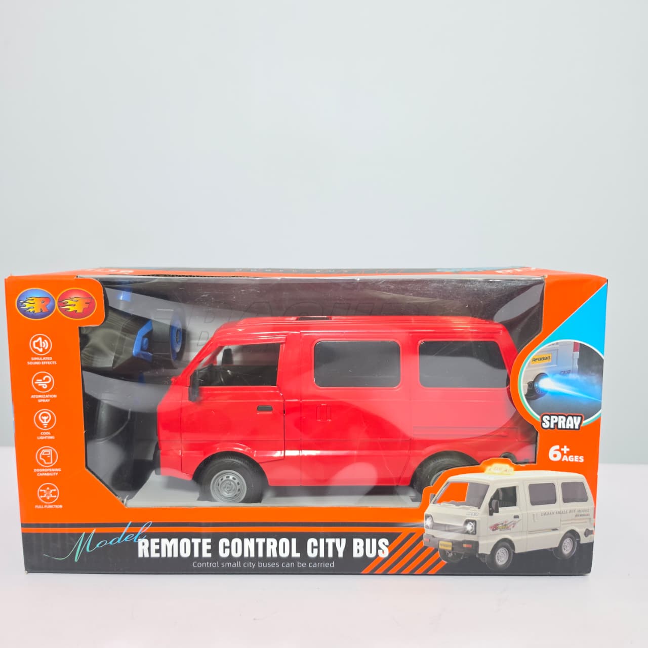 Remote Control Suzuki Bolan Hi-Roof Toy Van – Realistic RC City Bus with Exhaust Spray, Sound, and Light Effects - Image 5