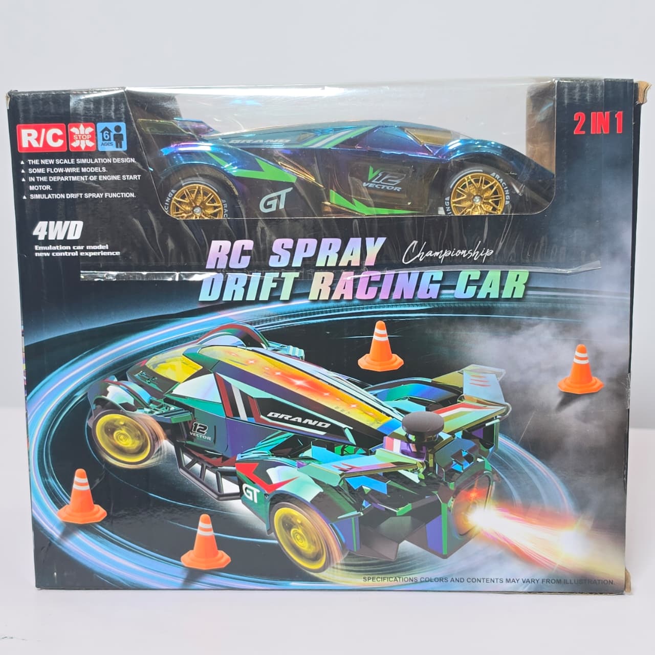 Tebaofa 4WD Championship RC Spray Drift Racing Car – 2-in-1 Competitive High-Speed Toy Car with LED Lights and Exhaust Mist - Image 6