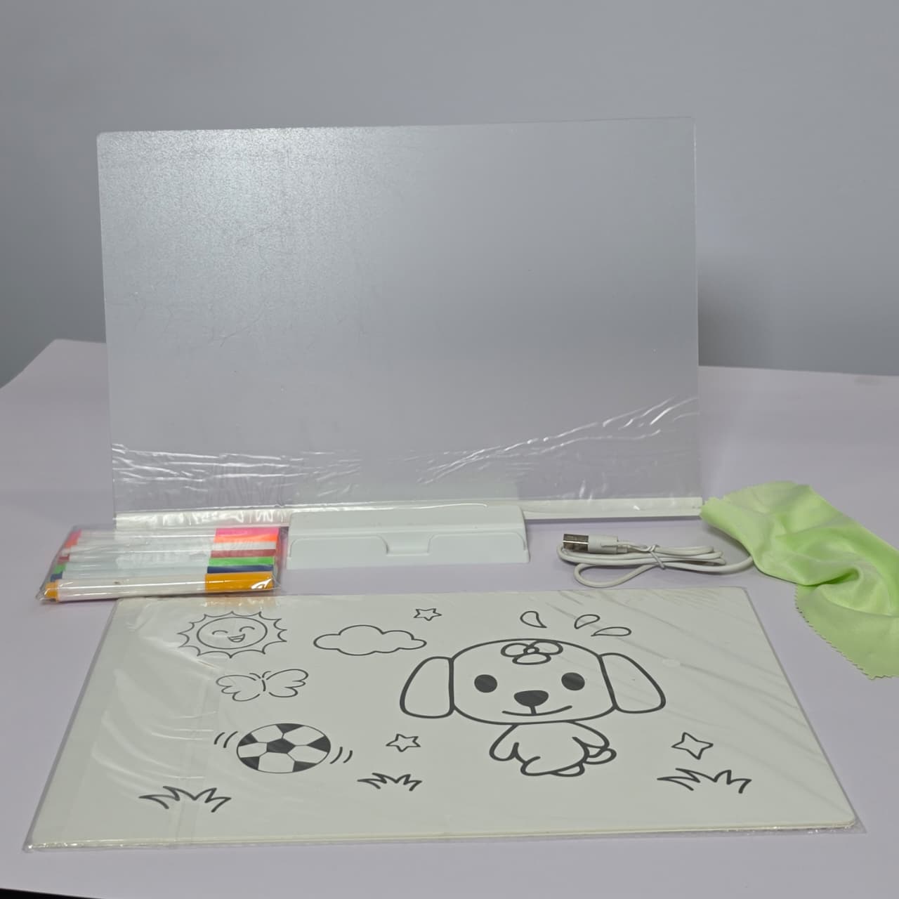 DIY Acrylic Luminescent Lamp & Neon Message Board – Reusable LED Light-Up Drawing Notepad with Tracing Stencils - Image 2