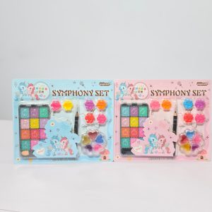 Symphony Set Unicorn Kids Makeup & Stationery Kit – Play Cosmetics Palette, Lip Gloss, and Pencil Set