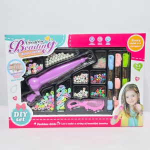 Creative Beading DIY Jewelry Making Set – Braided & Knitting Hair & Bracelet Design Kit for Girls (Ages 3+)