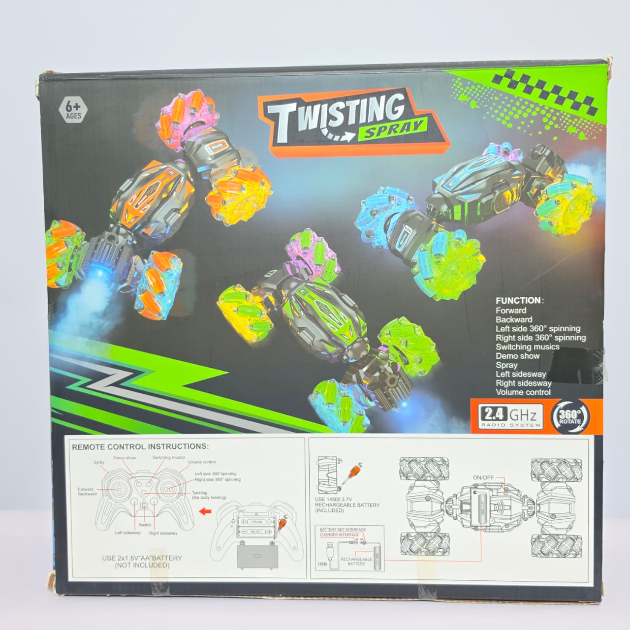 4WD RC Twisting Stunt Car with Hand Gesture Control, Water Spray, and LED Lights - Image 6