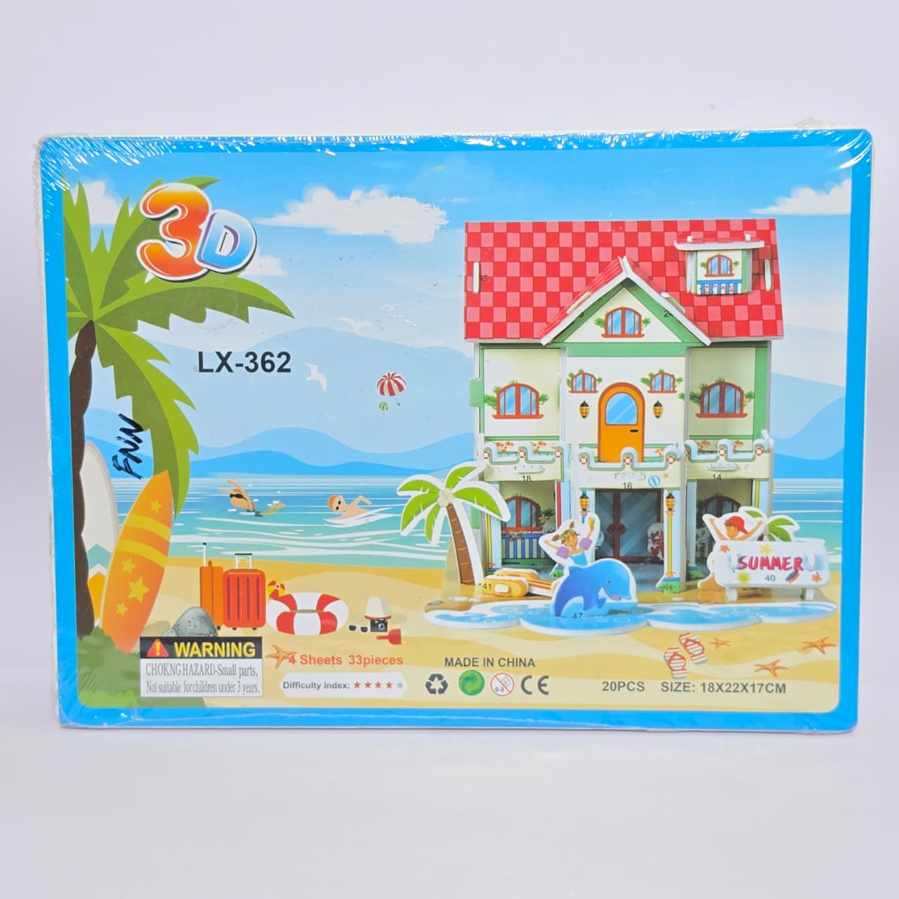 3D Miniature Architecture DIY Puzzle Series – Creative STEM Toy for Kids (Dream Villa & Summer Beach Variants) - Image 4